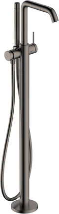 hansgrohe Tecturis S 1-Handle Freestanding Bathtub Faucet with Handshower in Brushed Black Chrome, 73440341