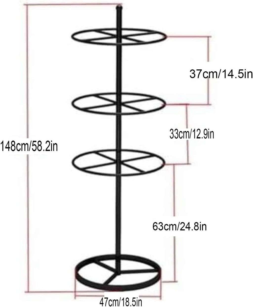 Commercial 3-Tier Round Garment Display Stand - Freestanding Retail Merchandising Rack for Bras, Shorts, and Socks - White Store Fixture