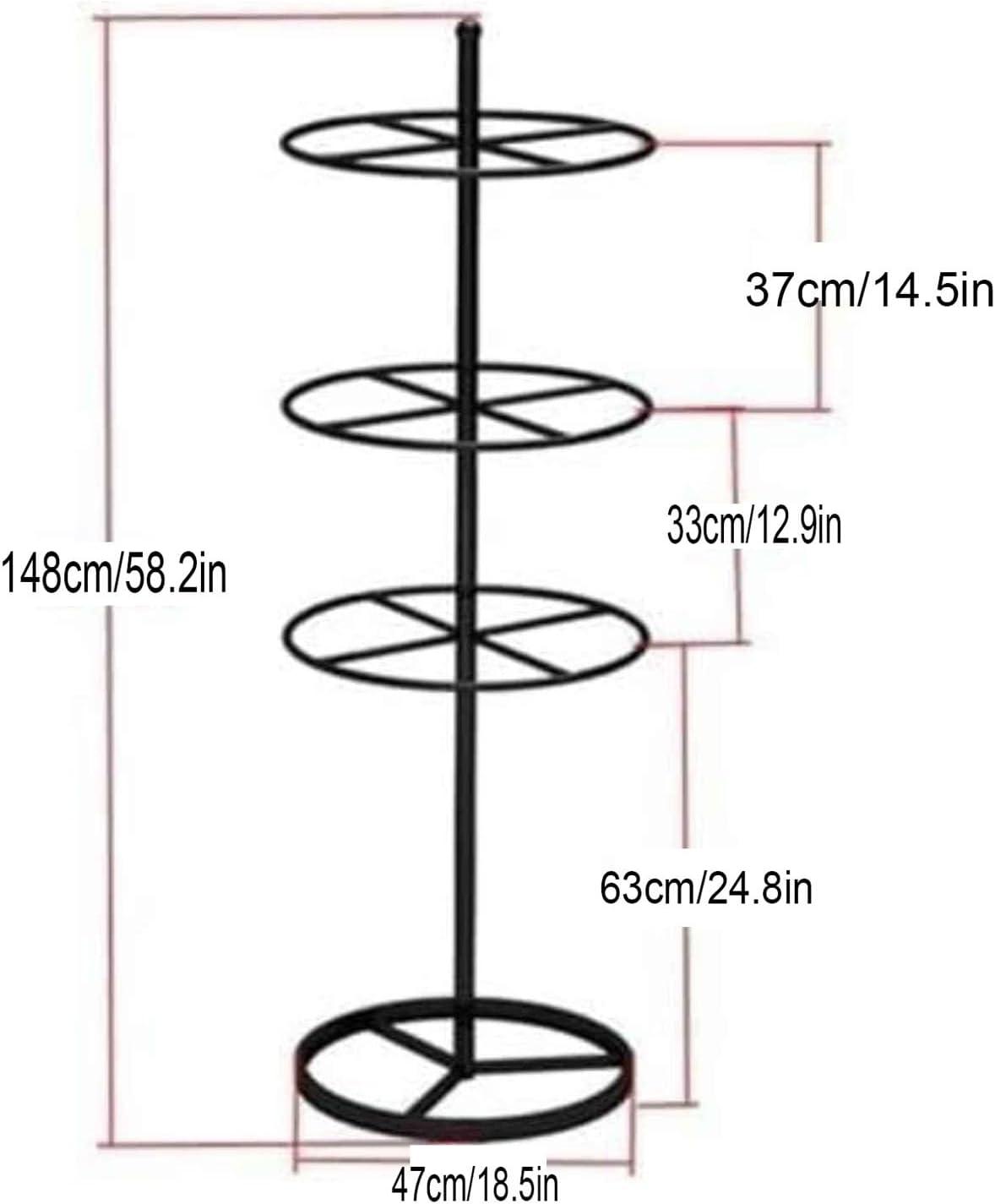 Commercial 3-Tier Round Garment Display Stand - Freestanding Retail Merchandising Rack for Bras, Shorts, and Socks - White Store Fixture