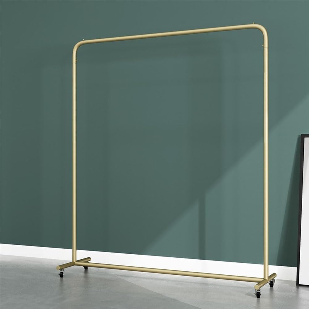 Metal Garment Rack with Wheels, Heavy Duty Clothing Rack for Bedroom and Boutique, Modern Commercial Clothes Rack Rail for Freestanding Single(100cm/39.4in)