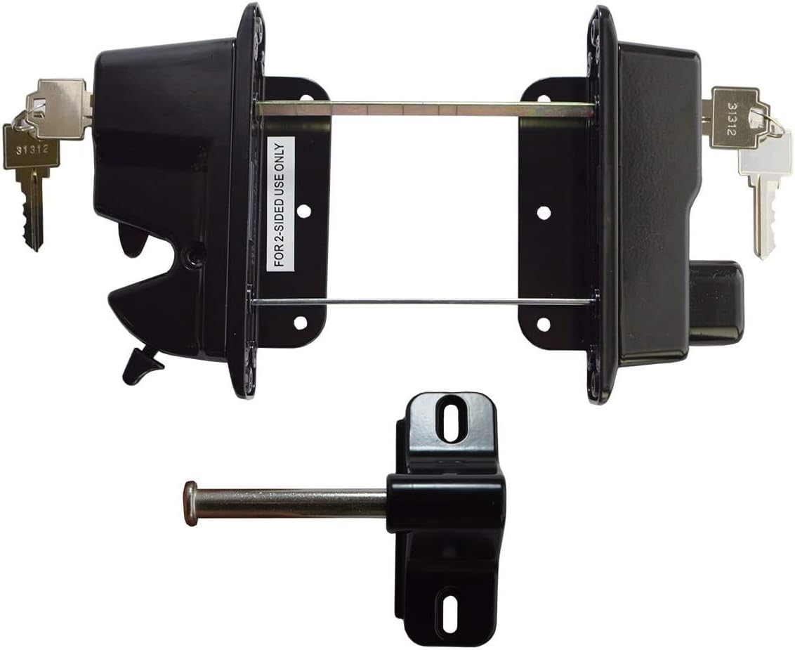 Keystone Black Zinc Diecast Metal Key Lockable Latch | 2-Sided | Keyed Alike | KLADV-M2-BK-KA (Pack of 2)