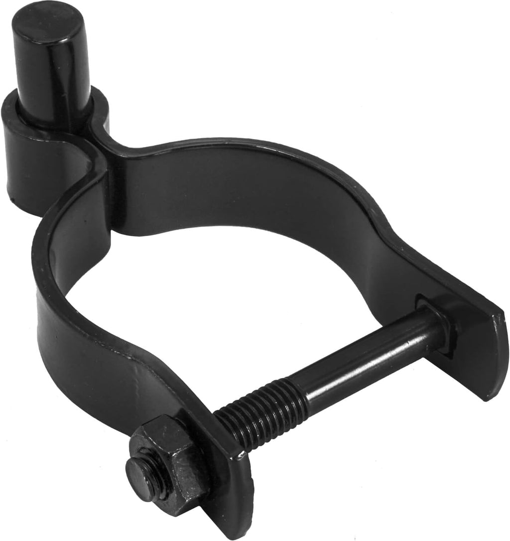 Black 2-7/8' Post Hinge - Use for 2-7/8' Outside Diameter Post/Pipe - Powder Coated Chain Link Post Gate Hinge - Nut/Bolt Included for Hinge