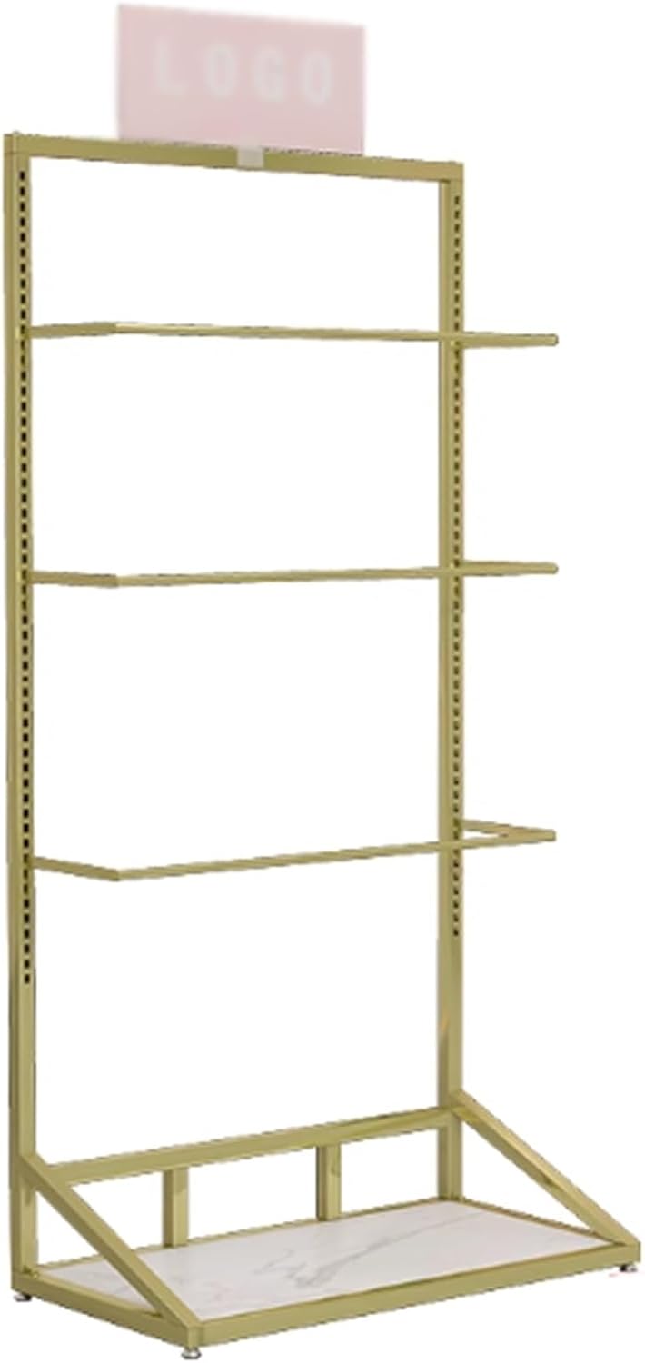 Underwear Display Stand, Metals, Lingerie Garment Rack, Retail Sock Show shelves, Supermarkets Commercial Clothing Store Shelf, for Bras, Shorts, Hats, 39.3in(Gold)