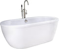 American Standard 2764014M203.011 Cadet 66 in. Acrylic Freestanding Soaker Bathtub with Tub Filler, Hand Shower and Drain, Arctic White, 50-60 Gallons