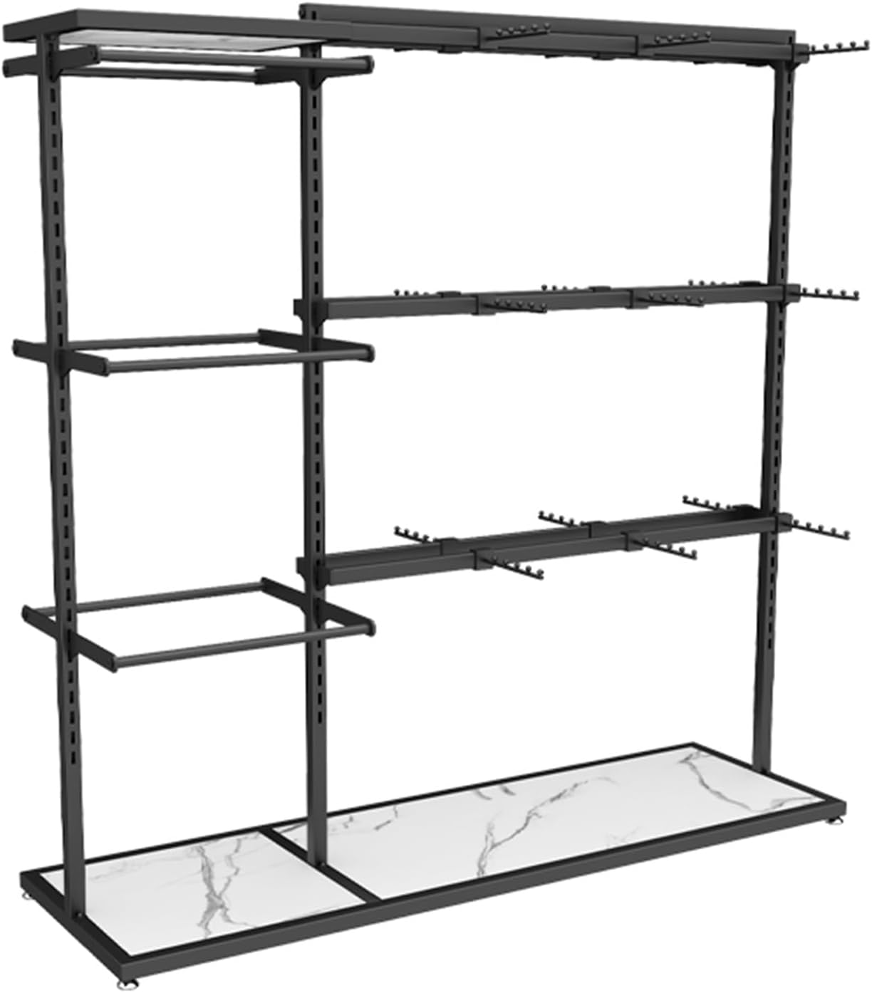 Floor Standing Organizer for Mall Retail Stores,Freestanding Underwear Panty Rack for Underwear Bra Shorts Jewelry Necklaces(Black)