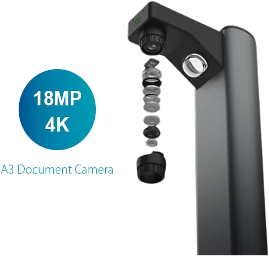 IRIScan Desk 7 Pro 18MP 4K Book and Document Scanner Black with OCR, AI Auto-Flattening and Finger Erasing, Compatible with Windows and Mac, Readiris PDF Included