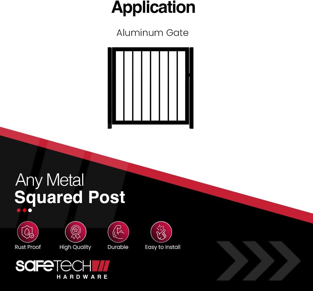 Safetech Hardware 22-Inch Push Lock Magnetic Top Pull Pool Gate Latch, MegaKlik Gate Hinges, Gate Handle & Stop Bundle