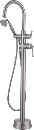 Free Standing Tub Faucet, Antique, Brushed Nickel (B2311-BN) | H59-1 Premium Solid Brass, High Flow 6.6 GPM, Elegant & Vintage Styling