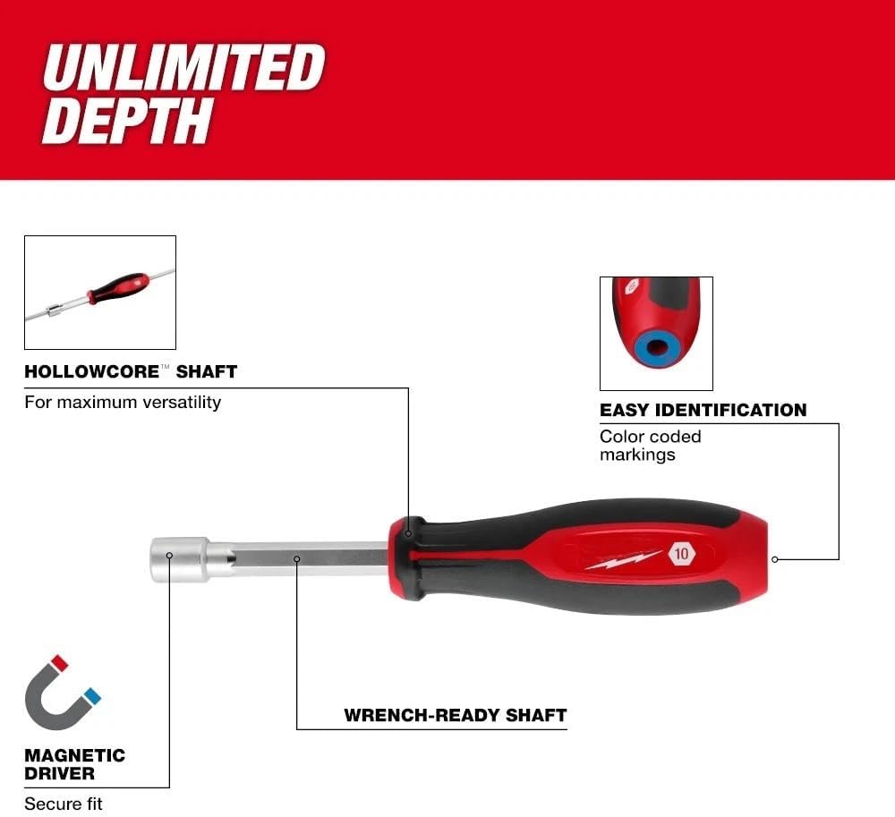 7PC 48-22-2548 for Milwaukee Magnetic Nut Driver Set - Metric