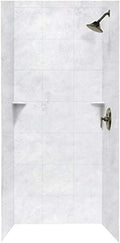 Swan SQMK723636.130 36-in L x 36-in W x 72.5-in H Solid Surface Shower Wall Kit, Ice