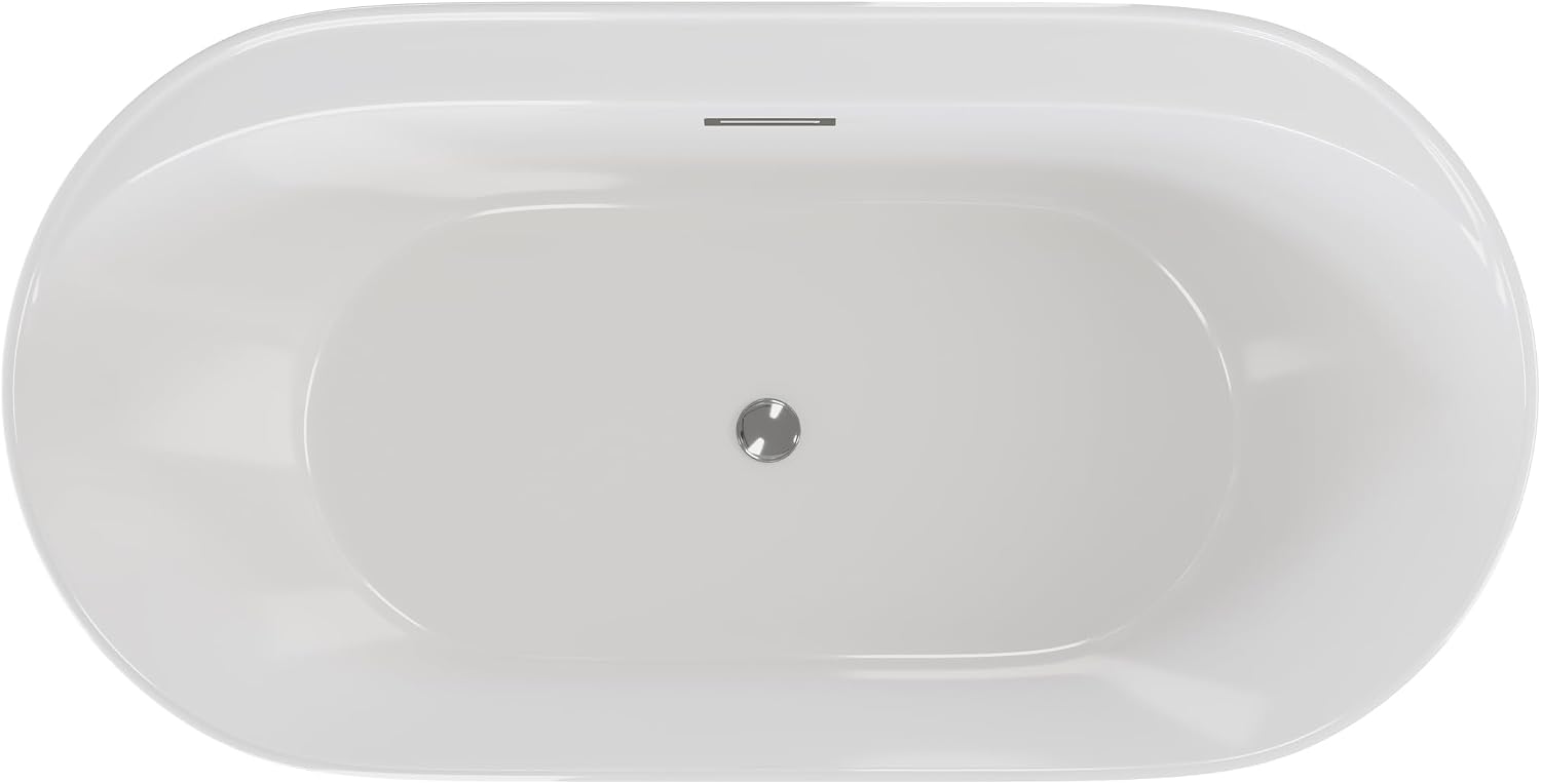 Monaco 59' Freestanding Bathtub with Brushed Gold Stand