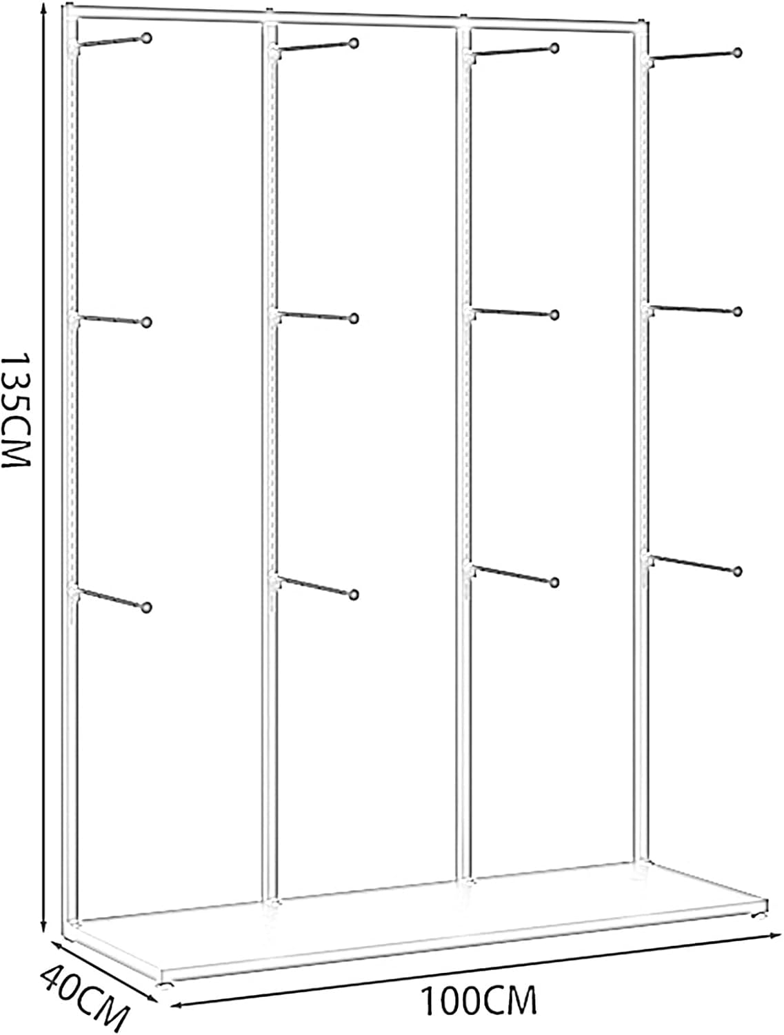 Underwear Rack Clothing Store Display Stand, Commercial Retail Garment Bra Shorts Swimwear Sock Shorts Slippers Storage Hanger, Markets Shopping Malls Shelves(Black 100x40x135CM)