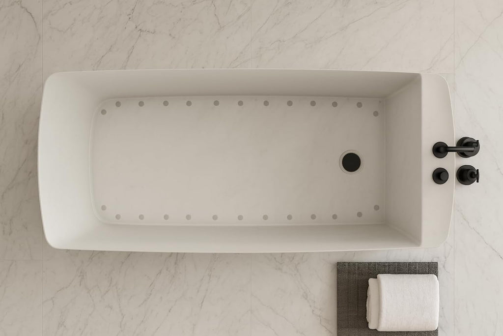 Carver Tubs - Elysium 67' - Acrylic Freestanding Soaking Bathtub - Comes With Heated Air Jetted Massage - White Modern Rectangle Acrylic Tub with Chrome End Drain - 59'L x 31.5'W x 23.5'H