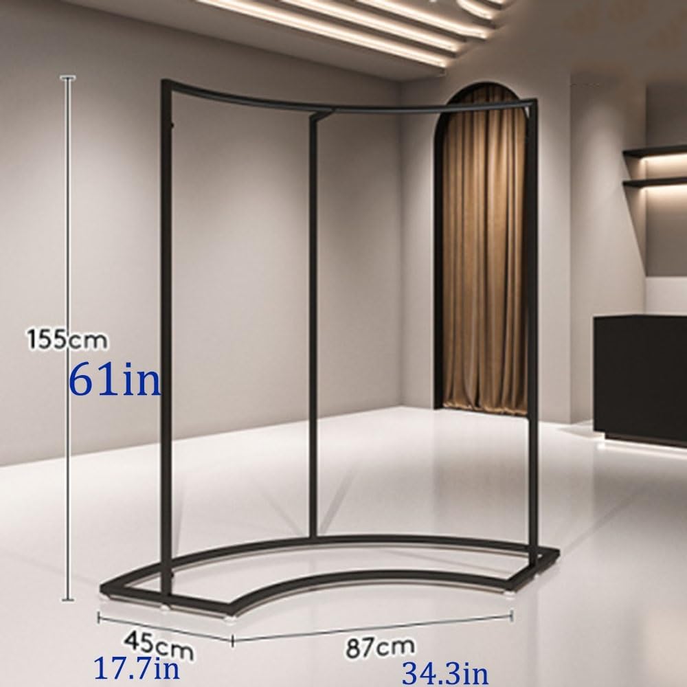 Heavy Duty Clothing Rack Black Freestanding Garment Rack 34.3x17.7x52.4in – Iron Frame Clothes Rack for Hanging Clothes, Commercial Shop Boutiques Laundry Room(87x45x155cm/34.3x17.7x61in)
