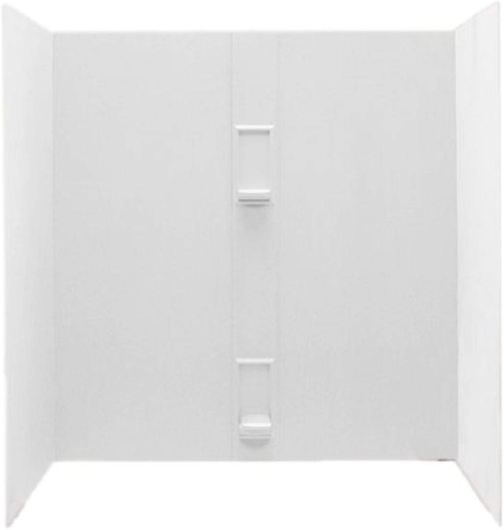 Swanstone SS00605.010 Solid Surface glue-up 5 panel Bathtub Wall Kit, 30-in L X 60-in H X 60-in H, White