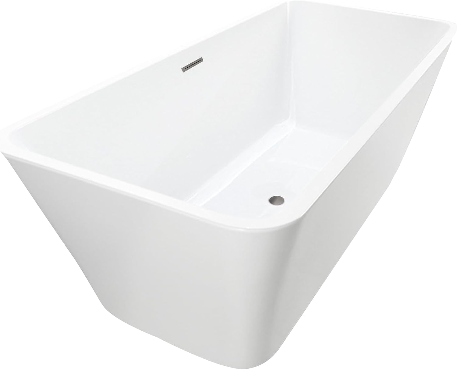 Vanity Art 67 X 29 Inch White Acrylic Freestanding Bathtub | Contemporary Design Soaking Tub with Pop-up Drain and Slotted Overflow Included, UPC Certified VA6820-BN
