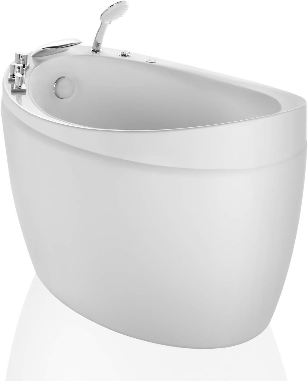 Empava Air Jetted Massage Bath Tub 48 in. Freestanding Bathtub Air Mirco Bubble Hydrotherapy Oval Japanese SPA Tub