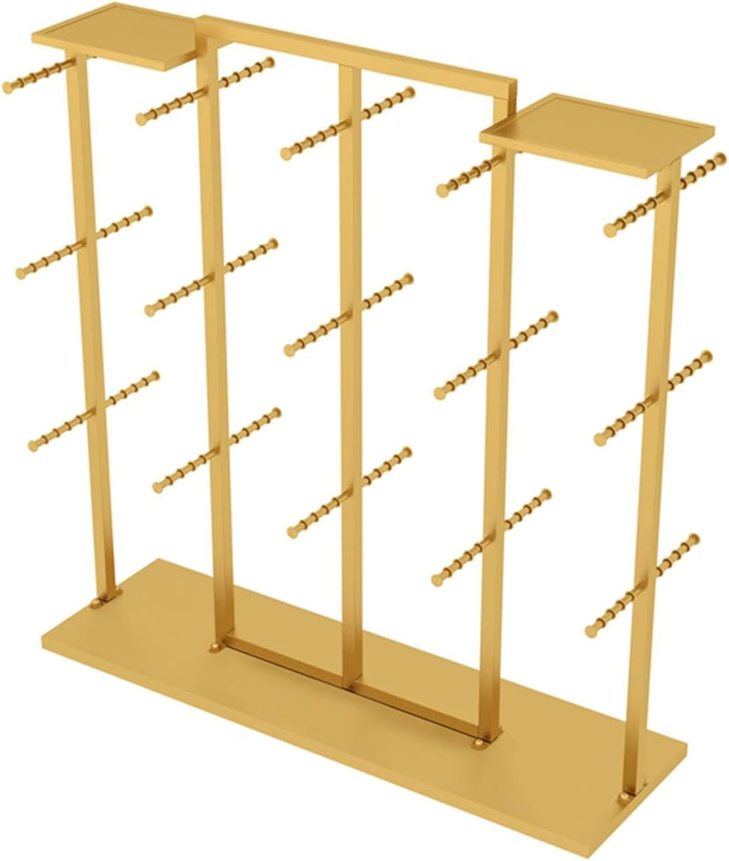 Double-Sided Underwear Display Stands, Wrought Iron Floor-Standing Display Stand, Garment Racks with Top Storage Shelf and Hanging Bar, Panties and Shorts Nakajima Display Shelf