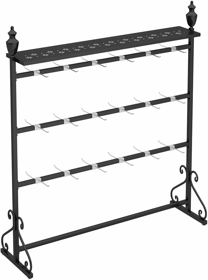 WIGING Freestanding Garment Rack Display Stand, Double-Sided Display Storage Hanger for Lingerie Slippers Shorts Swimwear Scarves Gloves (Color : Black, Size : 150x40x155cm)