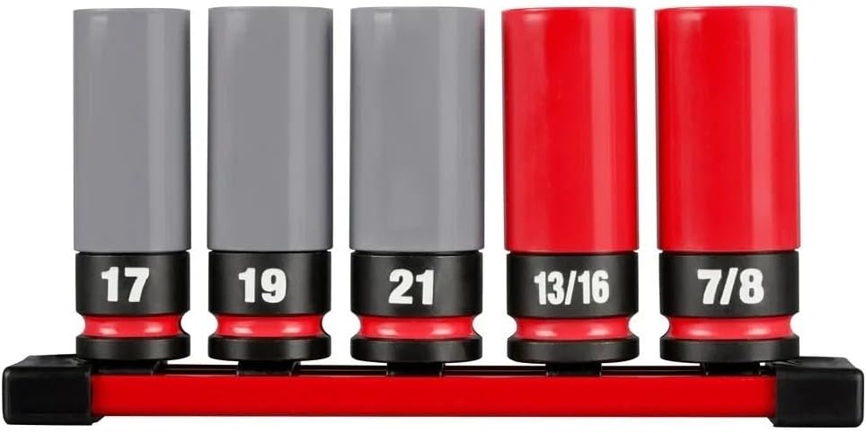 5PC 49-66-7831 for Milwaukee 1/2' Lug Nut Wheel Socket Set - SAE/Metric