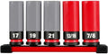 5PC 49-66-7831 for Milwaukee 1/2' Lug Nut Wheel Socket Set - SAE/Metric