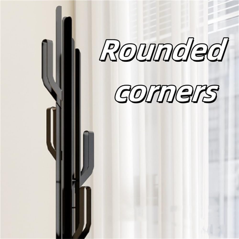 Creative Coat Rack Freestanding Tree-Shaped Clothing Rack Garment Racks for Entrance Living Room Small Space Solid Construction(Green)