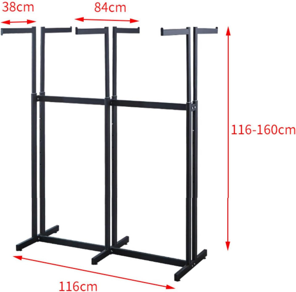 Floor-standing Heavy Duty Metal Garment Racks, Retail Boutique Store Clothes Display Rack Nakajima Rack ， Commercial Entryway Organizer Coat Rack，adjustable Height 6 Way Rack Clothes Hanging Rod