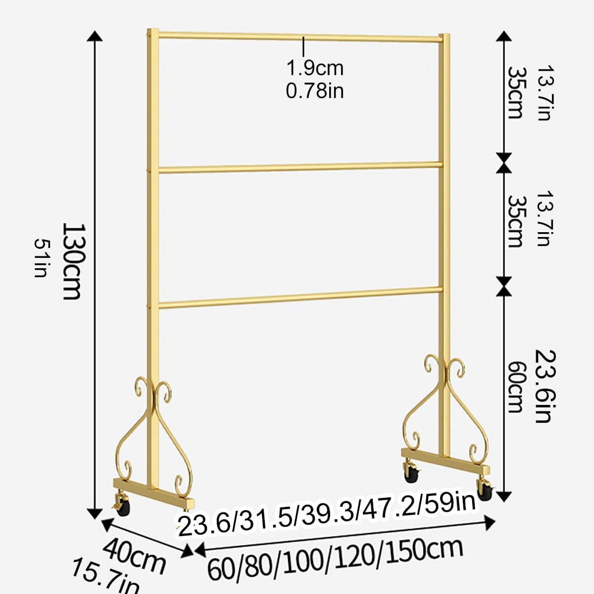 3-Tier Underwear Display Stands,Coat Rack Stand,Freestanding Clothing Store Boutiques Retail Lingerie Garment Rack,metal sock display stand with Wheel,Swimsuit Beachwear Hanger(Silver,80cm/31.5in)