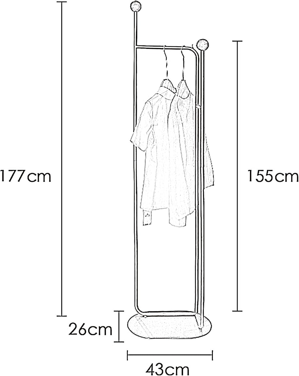Heavy Duty Garment Rack Modern Metal Clothing Rack with Shelves Freestanding Coat Rack for Bedroom Hallway and Living Room Easy to Assemble Clothes Rail Small Space Storage Solution (Gold)