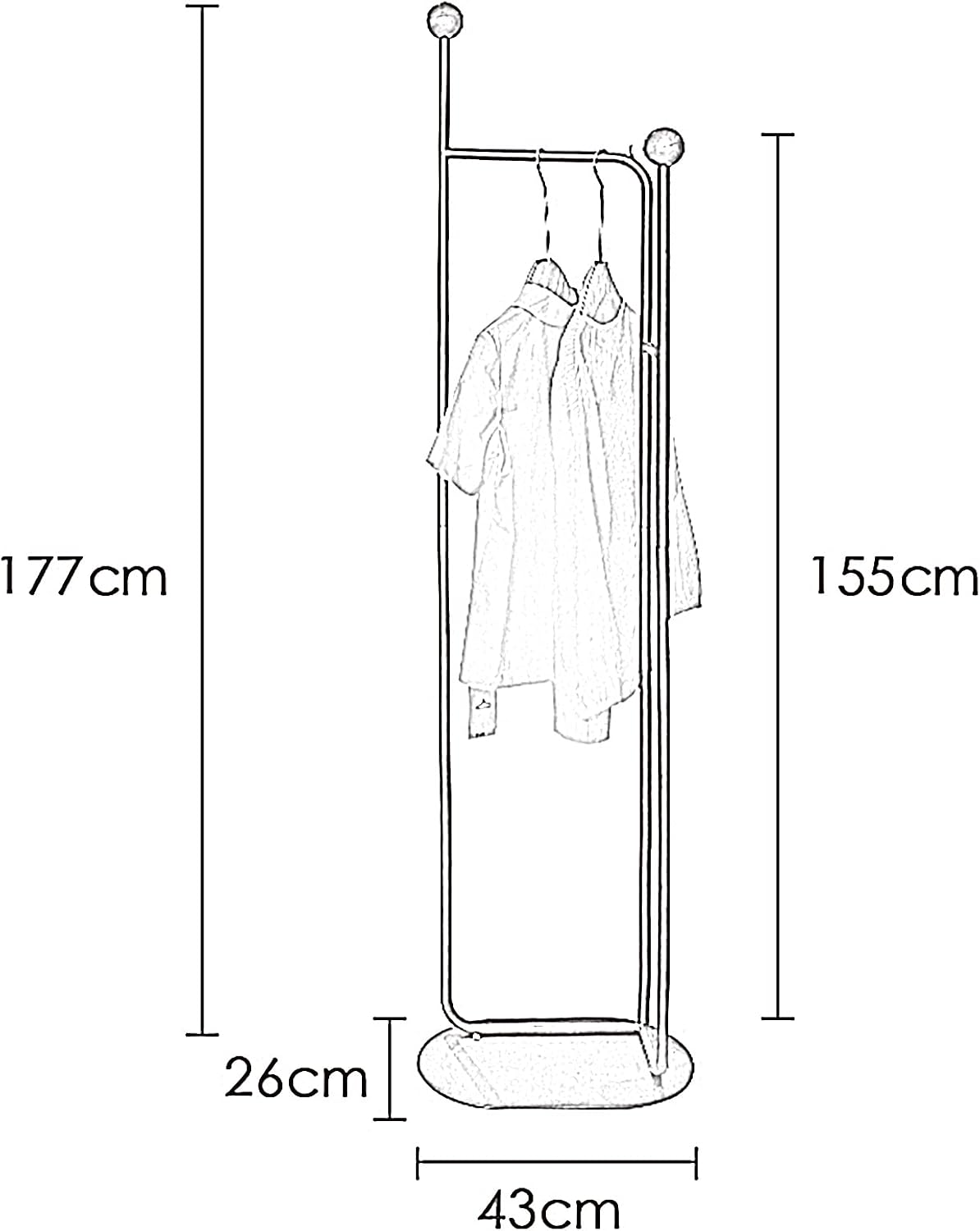 Heavy Duty Garment Rack Modern Metal Clothing Rack with Shelves Freestanding Coat Rack for Bedroom Hallway and Living Room Easy to Assemble Clothes Rail Small Space Storage Solution (Gold)