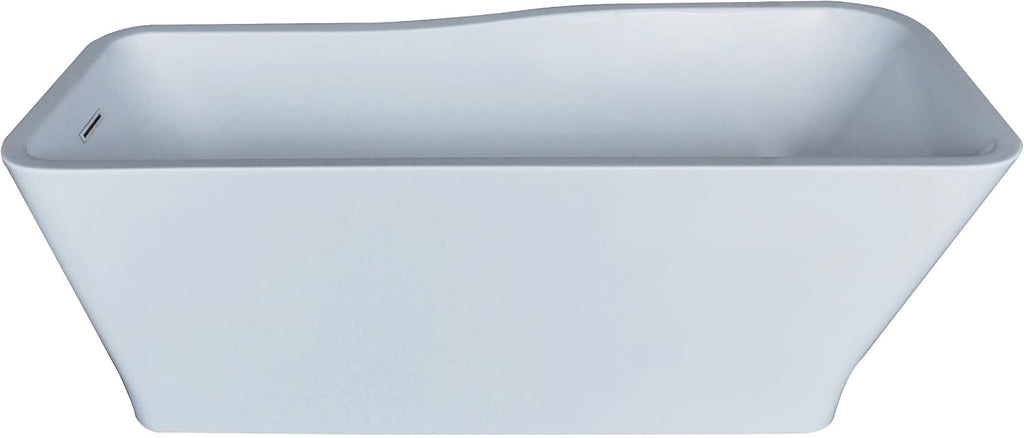 Venzi Vida Collection 32 x 69 Rectangle Acrylic Freestanding Bathtub with Reversible Drain