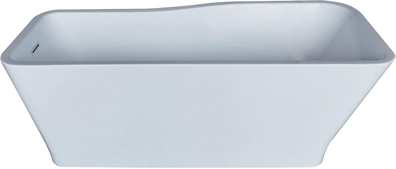 Venzi Vida Collection 32 x 69 Rectangle Acrylic Freestanding Bathtub with Reversible Drain