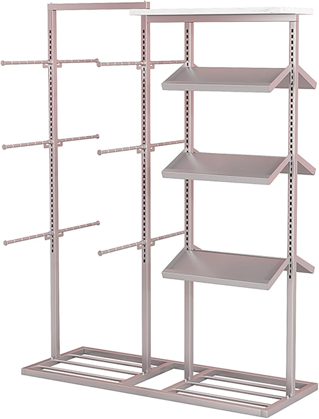 3 Tier Lingerie Garment Rack Retail Clothing Rack,Underwear Display Stands,Freestanding Clothing Store Storage Shelf,Multifunctional Panties Bra Gloves Socks Commercial Shelves(Silver,100cm/39.3in-2)