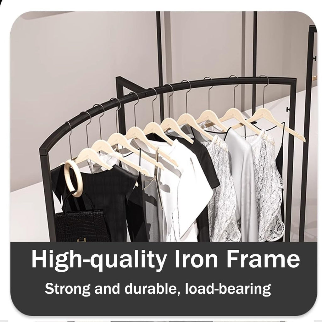 Heavy Duty Clothing Rack Black Freestanding Garment Rack 34.3x17.7x52.4in – Iron Frame Clothes Rack for Hanging Clothes, Commercial Shop Boutiques Laundry Room(87x45x155cm/34.3x17.7x61in)