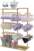 Retail Store Display Rack,Free Standing Garment Rack,Double Sided Coat Hanger,Heavy Duty Metal Underwear,Bra,Shorts and Socks Display Rack,Island Rack with