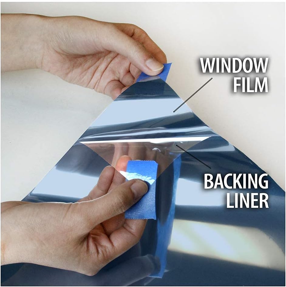BDF PRBL Window Film Premium Color High Heat Control and Daytime Privacy Blue Outside, Silver Inside - 24in X 100ft