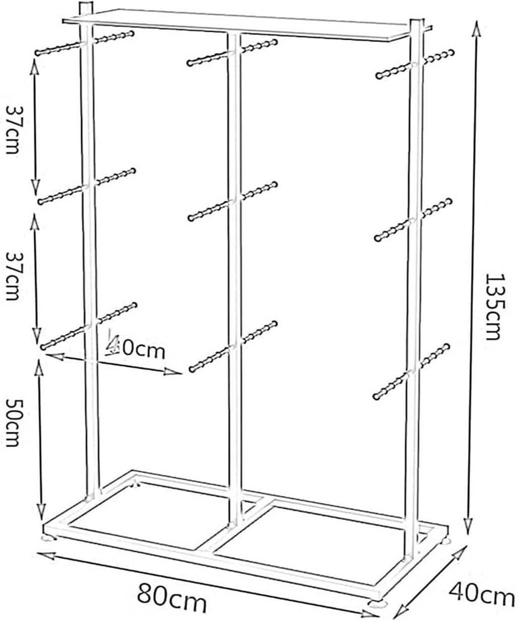 Clothes Rail Garment Rack Clothing Store Underwear Display Rack, Metal Floor Stand Bra Shorts Socks Organizer Commercial Double Sided Shelves With Top Shelves Accessories Retail Display ( Color : Whit
