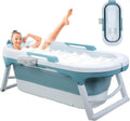 Portable Bathtub Portable Bath Tubs Adult, Large Collapsible Bathtub for Shower, Ice Bath, Soaking Tub, Freestanding Bathtubs with Massage Board, Portable Camping Shower Blue Blue