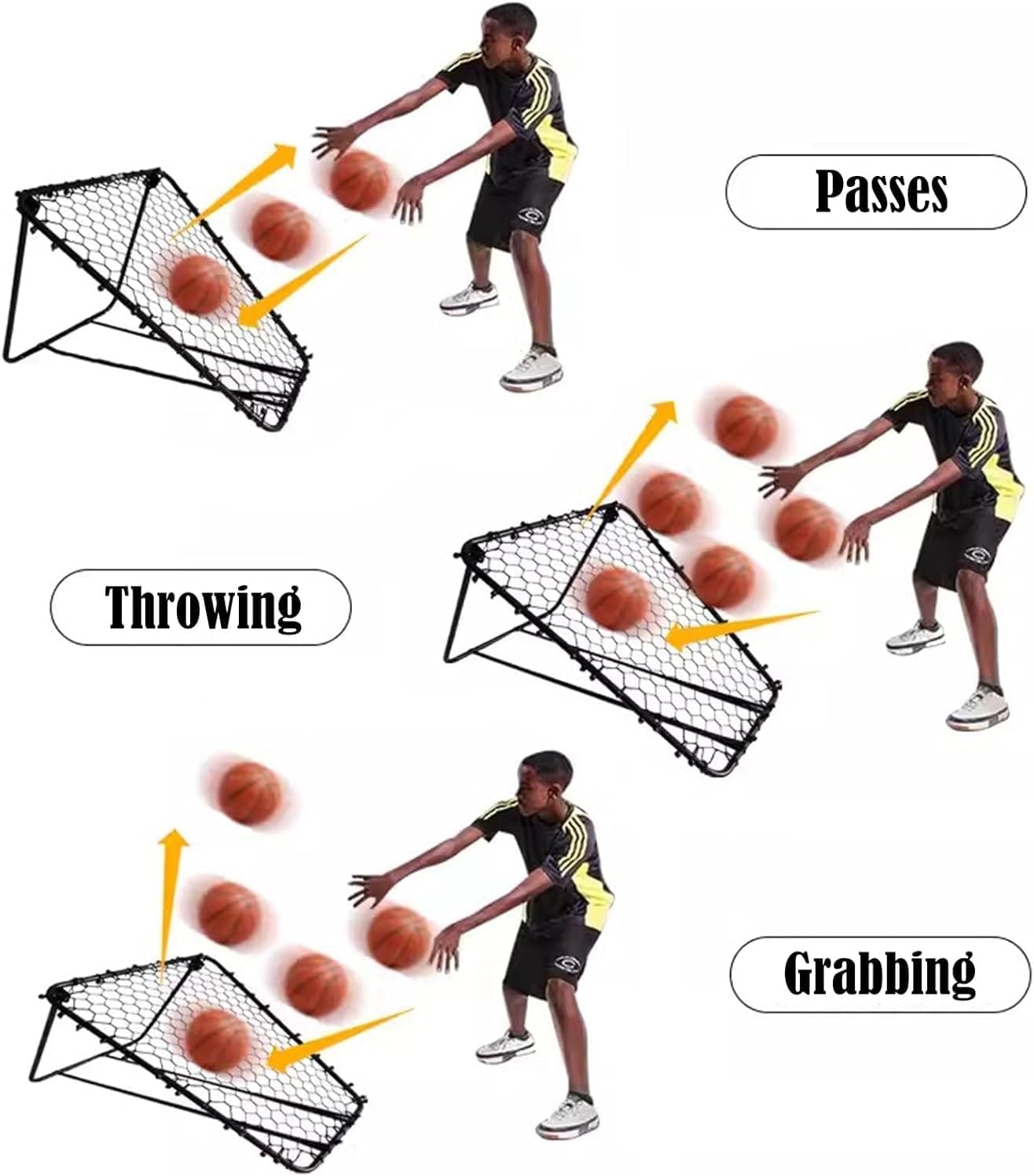 Shootaround 90cm Wide Volleyball Soccer Return Attachment Multi-Sport Shooting Practice System, Baseball Bounce/Pass Back Net Catcher Football Kick Training Equipment