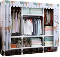 HUHJYUGE Closet Wardrobe, Freestanding Clothes Garment, Portable Wardrobe Closet for Hanging Clothes, Bedroom Armoire with Cover, Large Clothes Organizer, Clothes Hanging Rack for Cloakroom