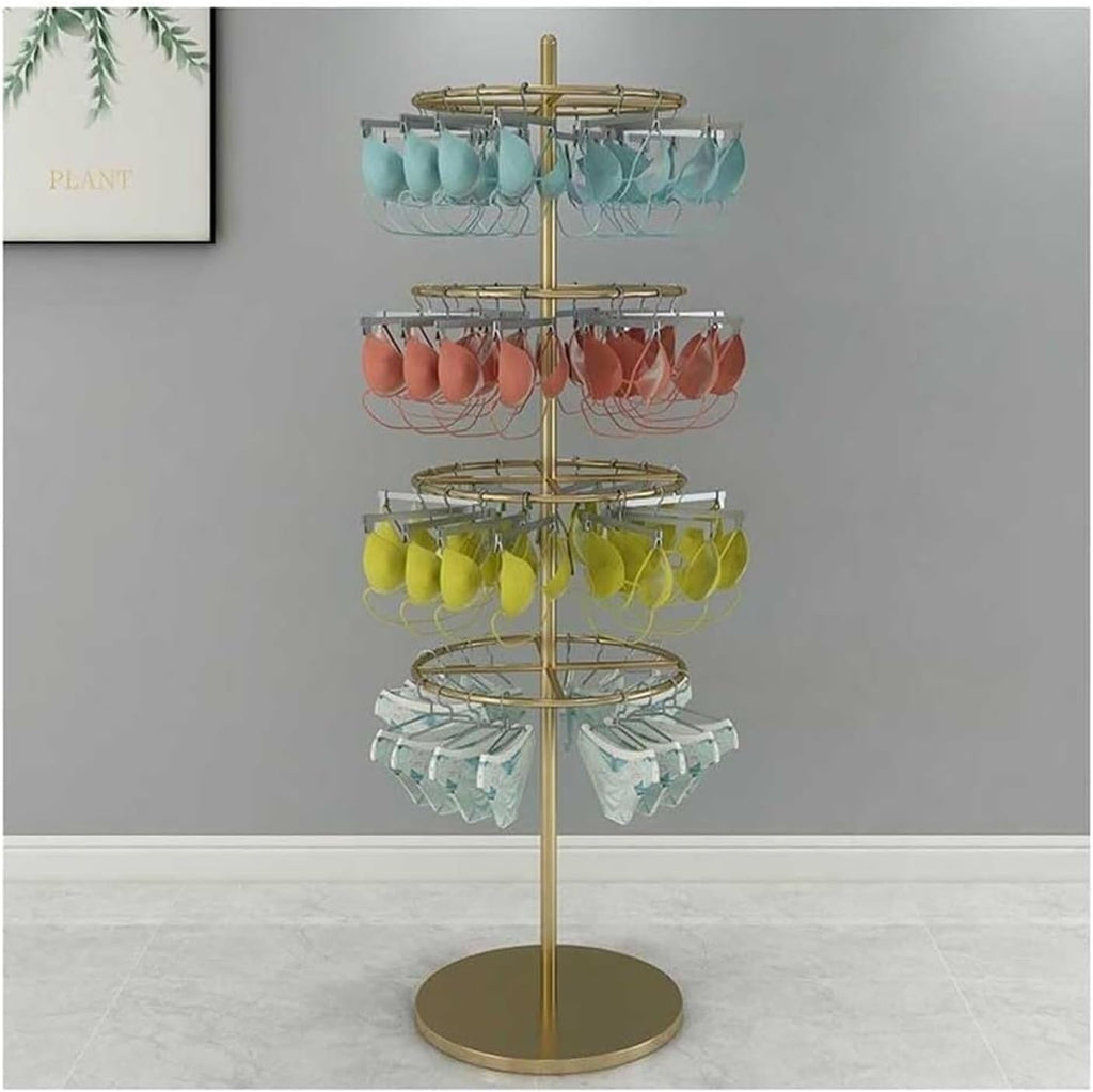 Clothes Rail Garment Rack Commercial Rotate Underwear Rack, Clothing Store Display Stand Lingerie Organizer Multifunction Towel Scarf Socks Shorts Storage Hanger For Boutiques, Retail, Clothing Busine