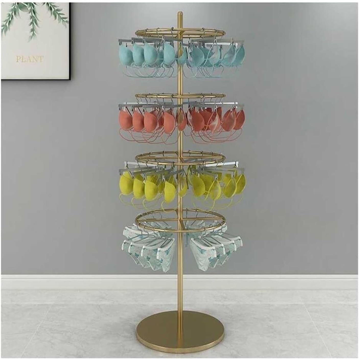 Clothes Rail Garment Rack Commercial Rotate Underwear Rack, Clothing Store Display Stand Lingerie Organizer Multifunction Towel Scarf Socks Shorts Storage Hanger For Boutiques, Retail, Clothing Busine