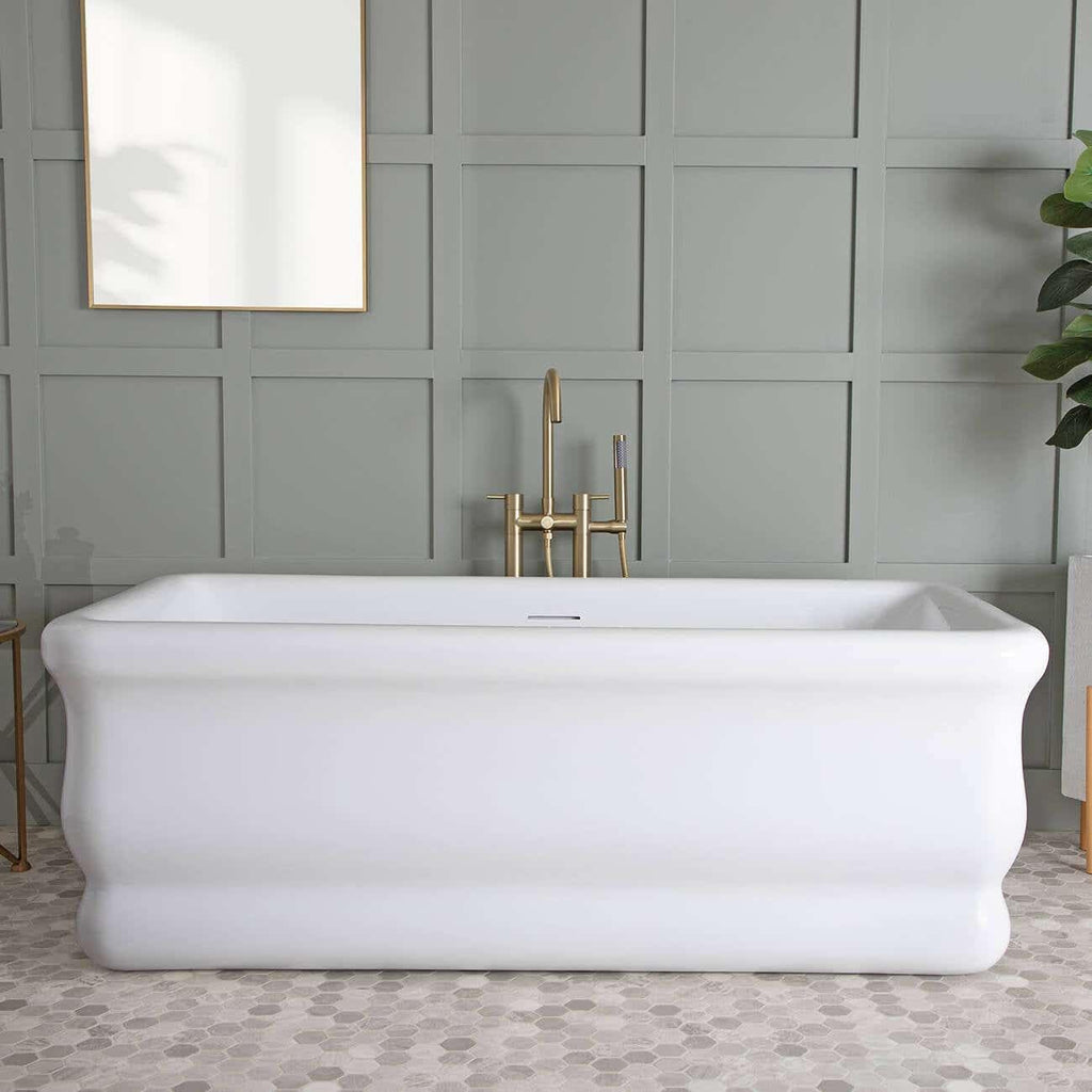 Vintage Tub & Bath Brighton 59 Inch Acrylic Double Ended Freestanding Tub - No Faucet Drillings