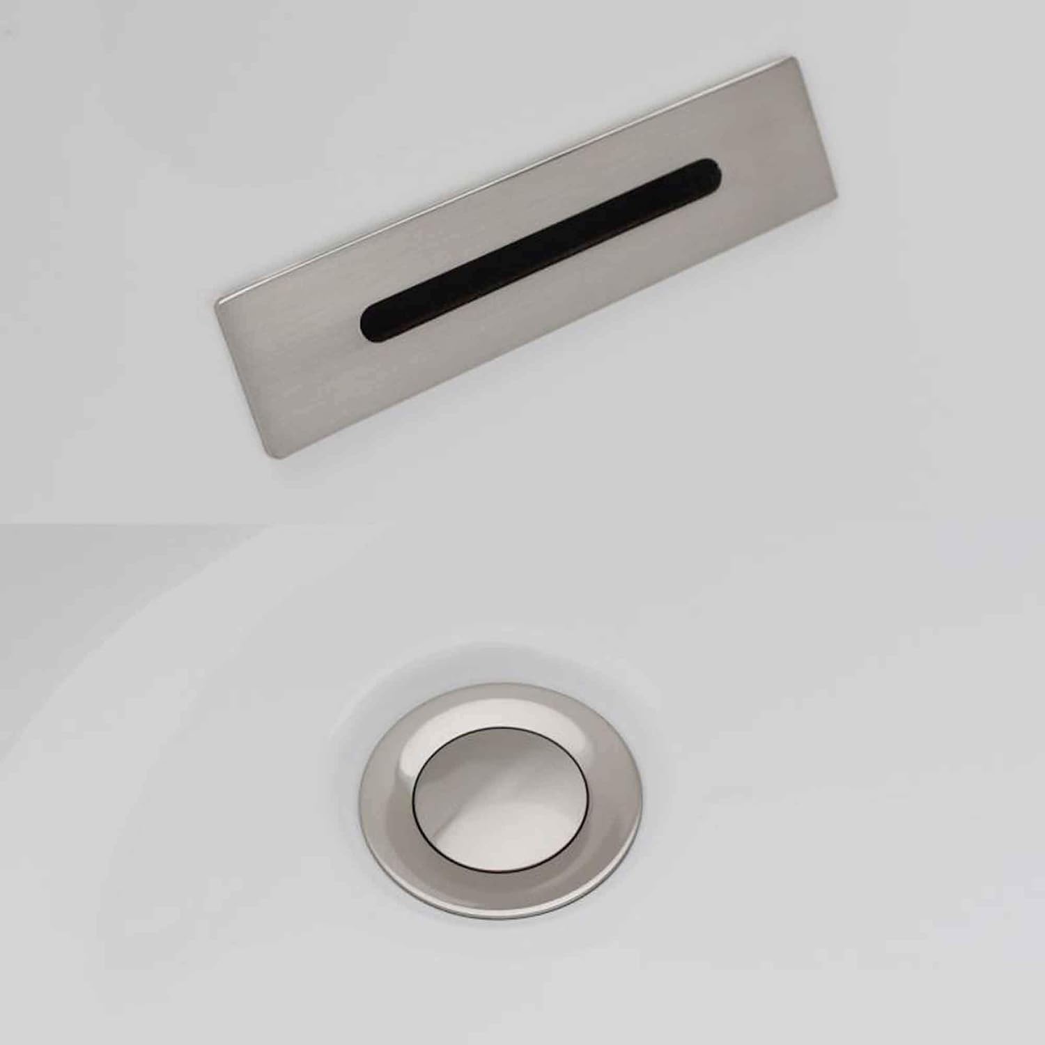 WOODBRIDGE BTA-1516 Acrylic Freestanding Bathtub Contemporary Soaking Tub with Brushed Nickel Overflow and Drain, BTA1516, 59' B-0016 White