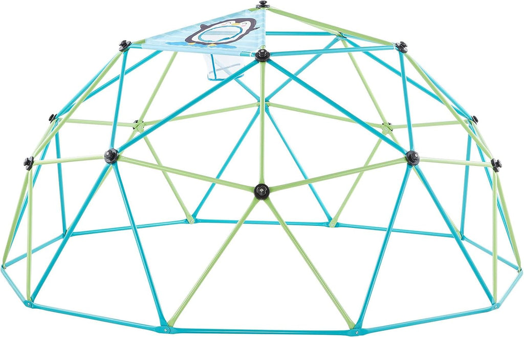 VEVOR Climbing Dome, 10FT Geometric Dome Climber for Kids, 1000LBS Loading Jungle Gym Playground with Octopus Net & 2 Basketballs, Easy-Assembly Outdoor Backyard Climbing Toys - Gift for Boys Girls