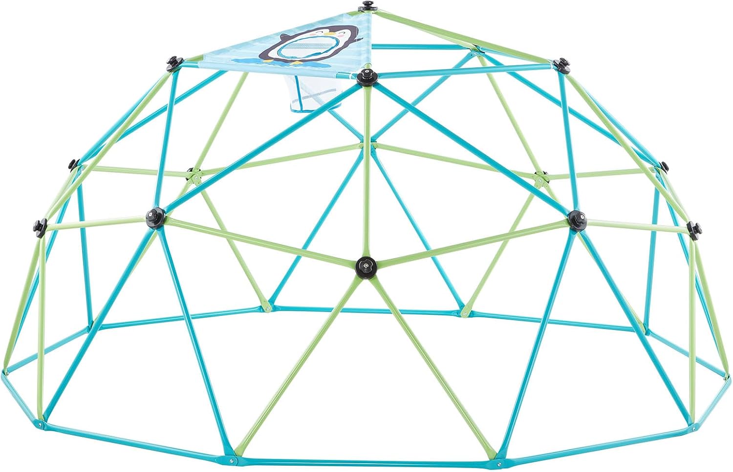 VEVOR Climbing Dome, 10FT Geometric Dome Climber for Kids, 1000LBS Loading Jungle Gym Playground with Octopus Net & 2 Basketballs, Easy-Assembly Outdoor Backyard Climbing Toys - Gift for Boys Girls