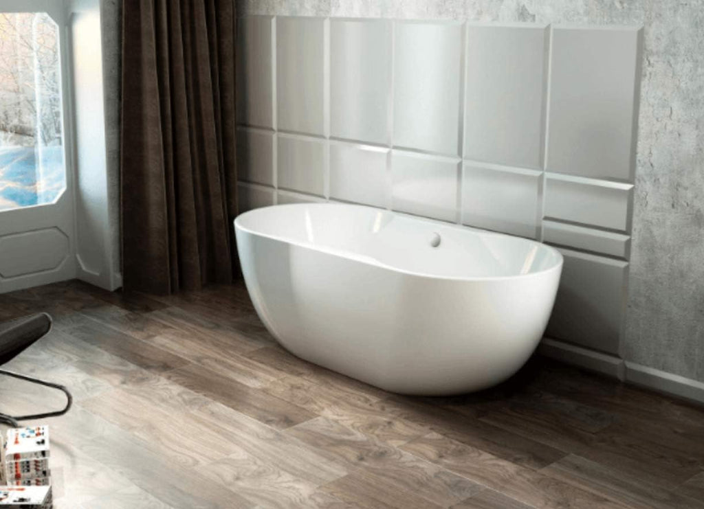 Carver Tubs - Aiden 65' - Modern Freestanding Soaking Bathtub, Soaking Free Standing Bathtub - White Modern Acrylic Oval Tub Chrome Drain & Overflow Chrome Drain Included - 65'L x 29'W x 22'H