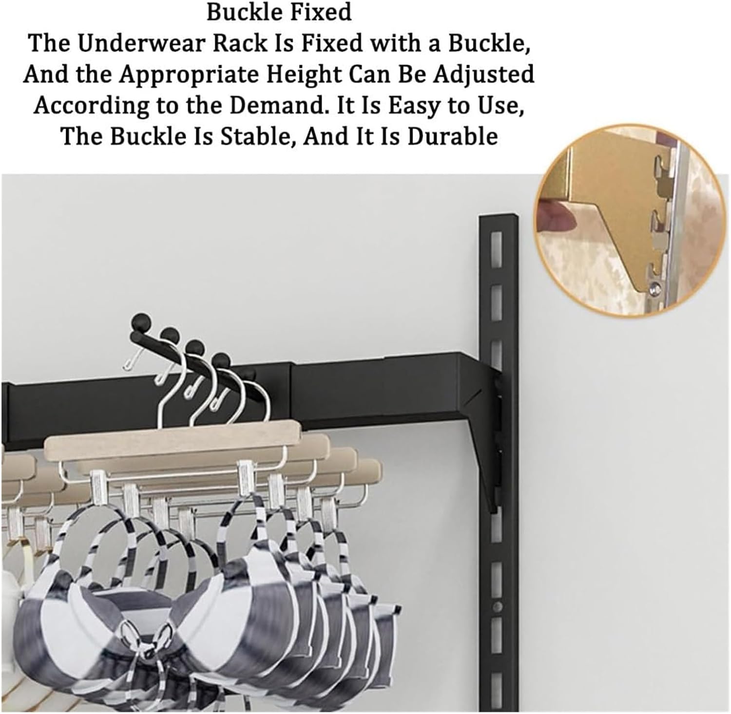 Clothes Rail Garment Rack 5 Tiers Wall Mounted Underwear Store Bra Display Rack, Socks Organizer Display Stand, Metal Storage Rack for Retail Stores/Farmers Markets(Go