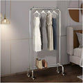 Stainless Steel Clothes Rail,Garment Rack Heavy Duty Clothing Rack on Wheels, Freestanding Single Rail Coat Rack, for Bedrooms and Boutiques(78x42x145 cm)