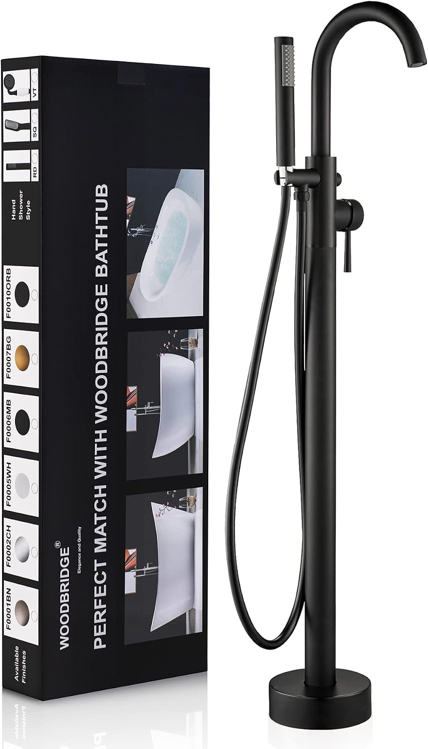 WOODBRIDGE F0006 MBRD Faucet, (L) 10 3/4' x (W) 6-1/4' x (H) 43-7/8, Matte Black